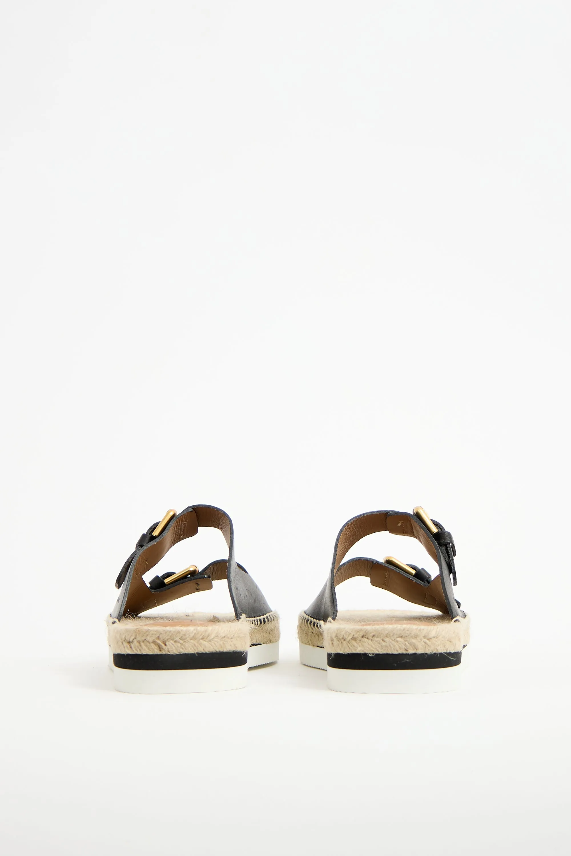 Black Leather Glyn Espadrille Sandal