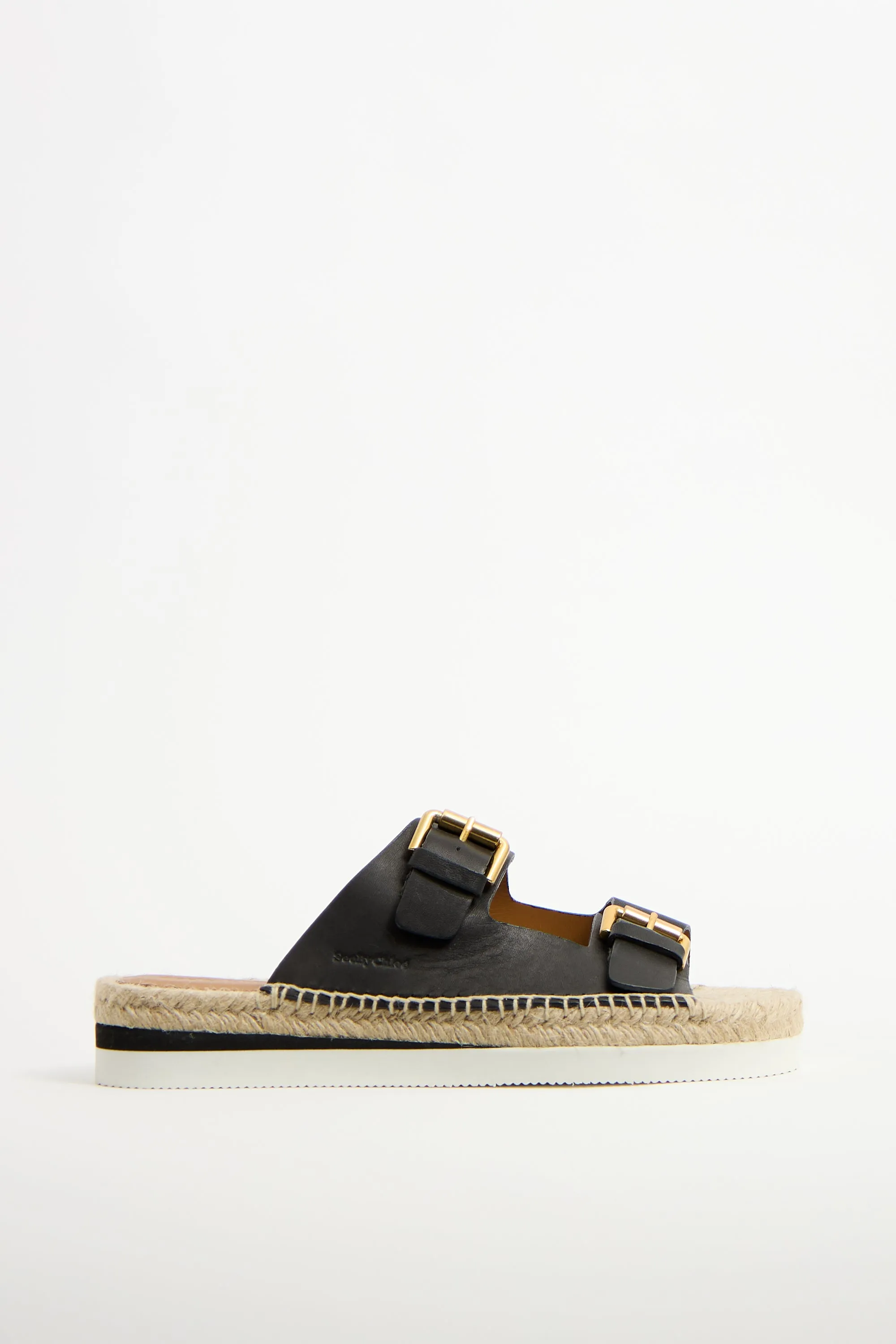 Black Leather Glyn Espadrille Sandal