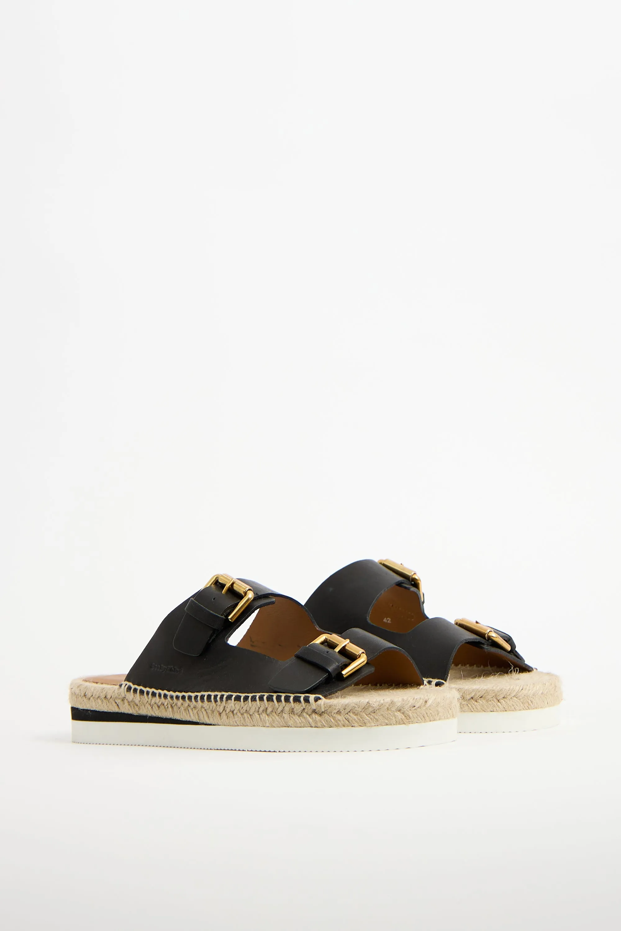 Black Leather Glyn Espadrille Sandal