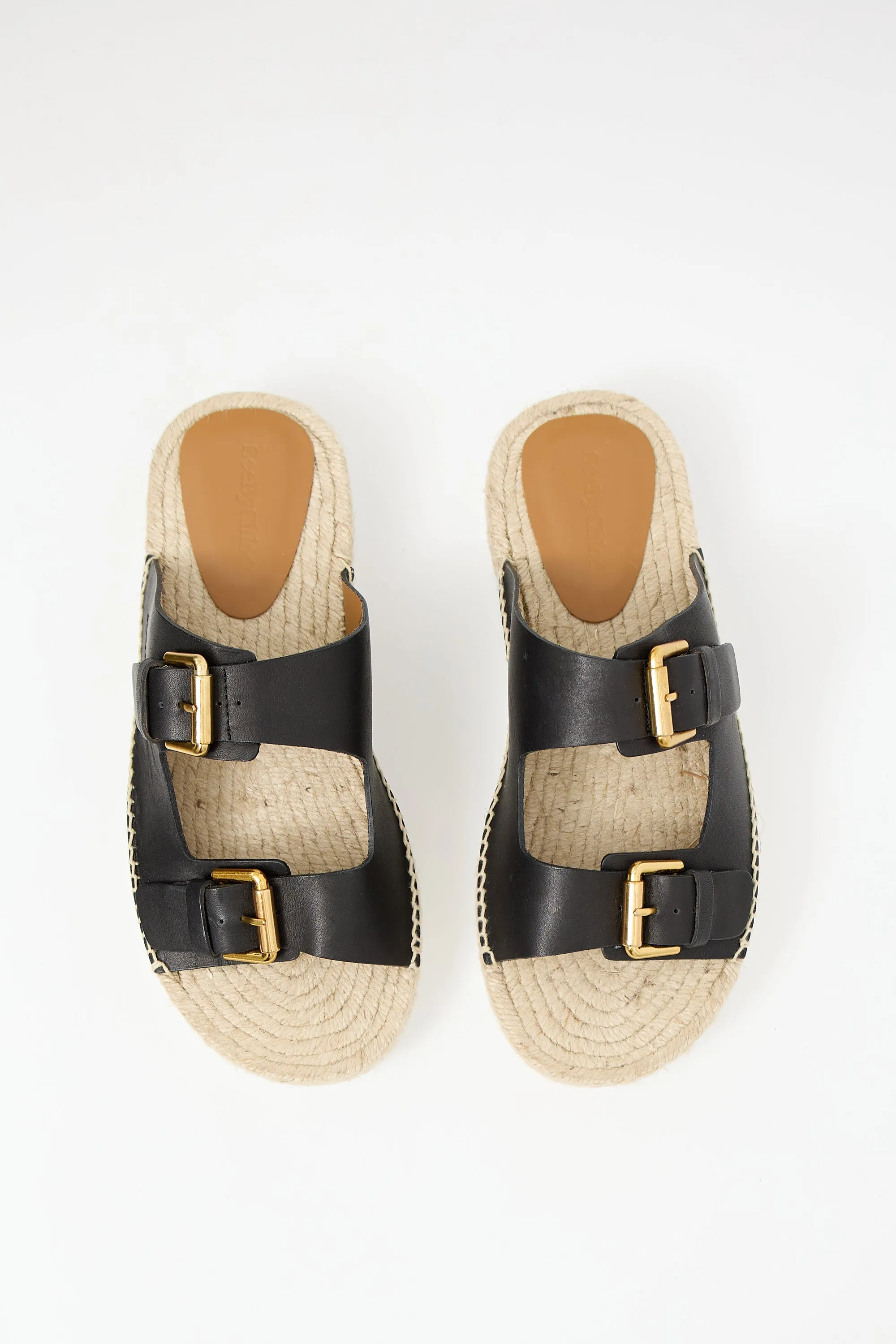 Black Leather Glyn Espadrille Sandal