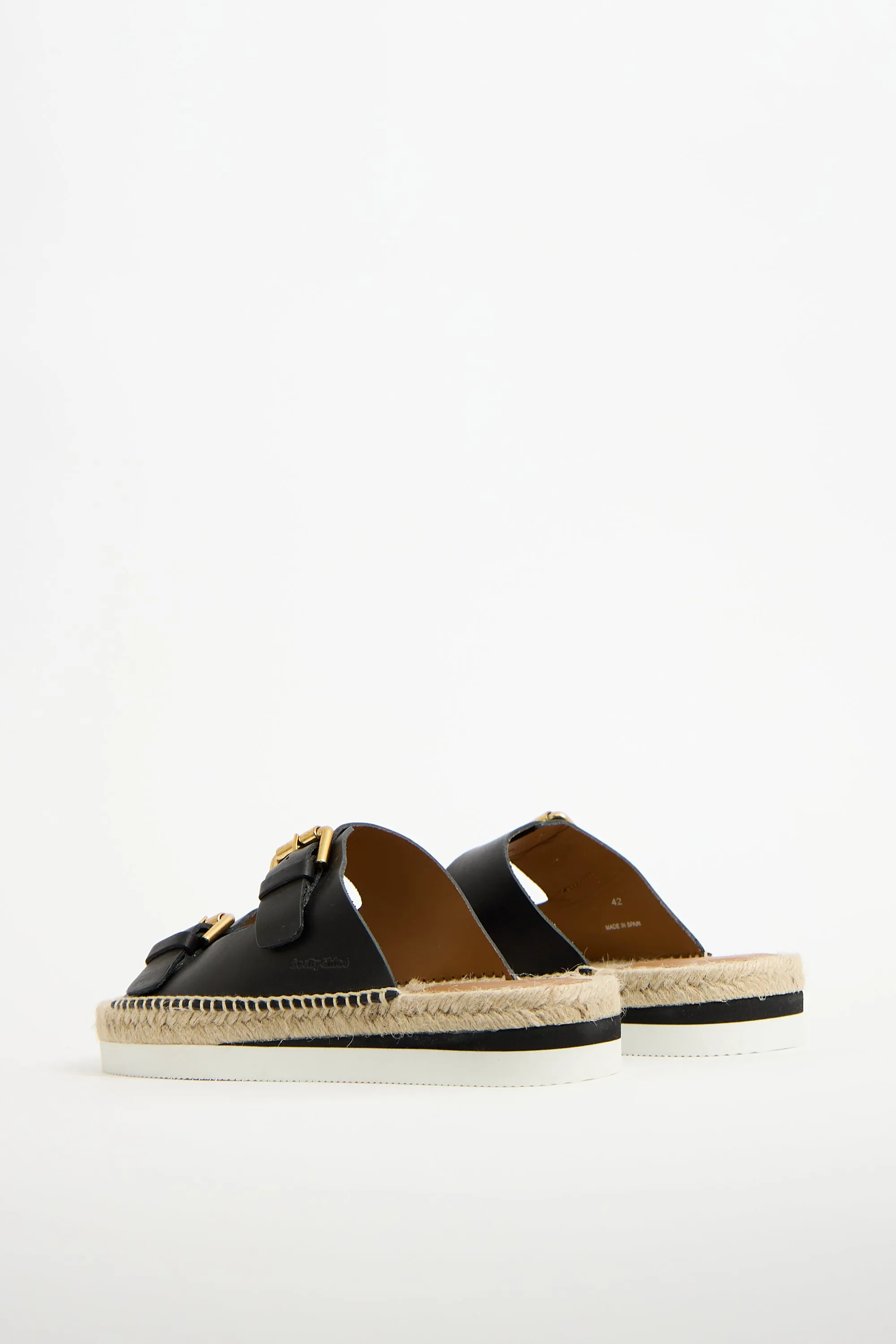 Black Leather Glyn Espadrille Sandal