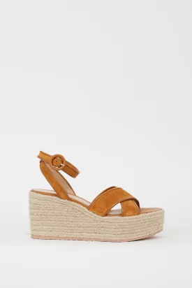 Brown Suede Sienna Espadrille Wedge Sandal