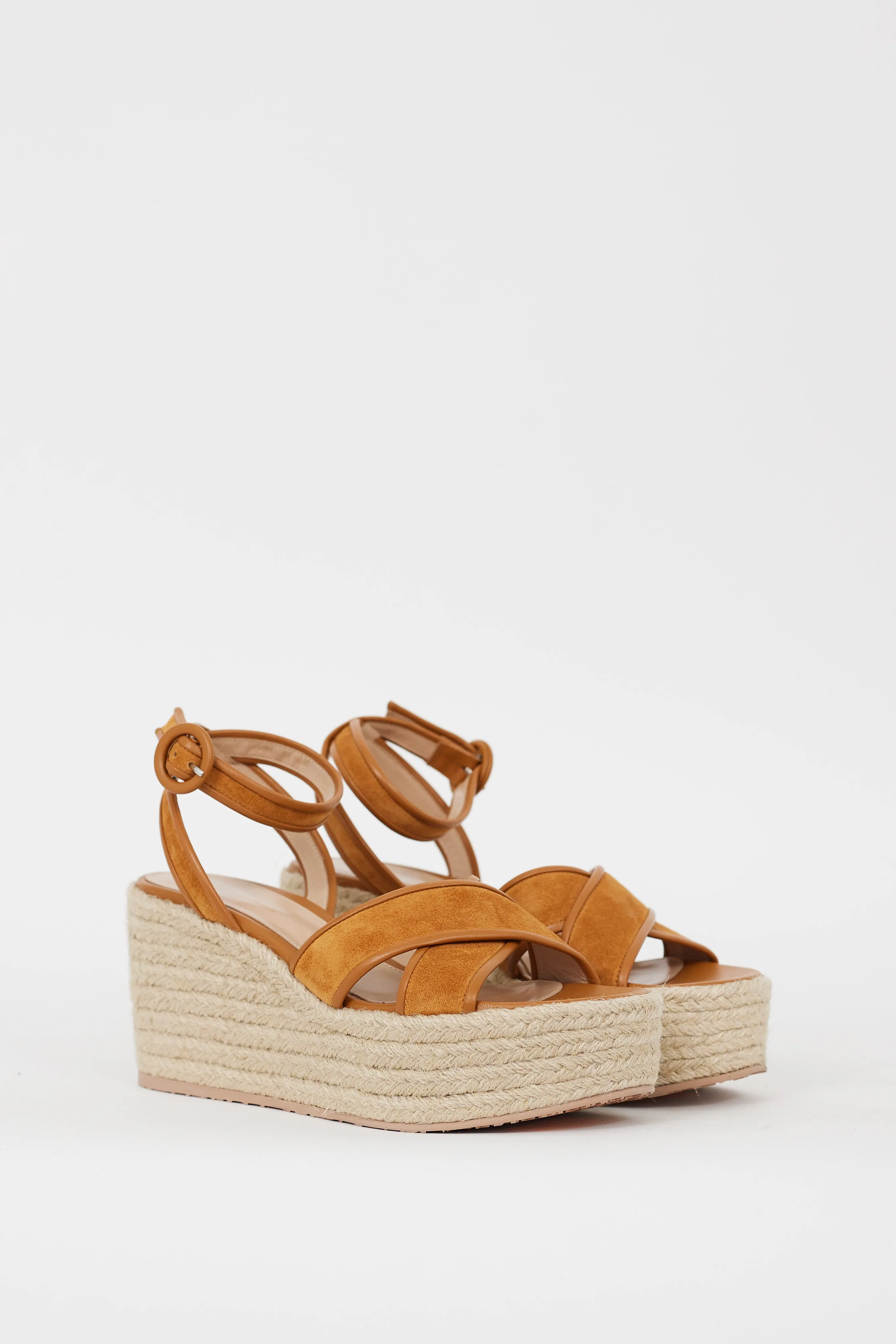 Brown Suede Sienna Espadrille Wedge Sandal
