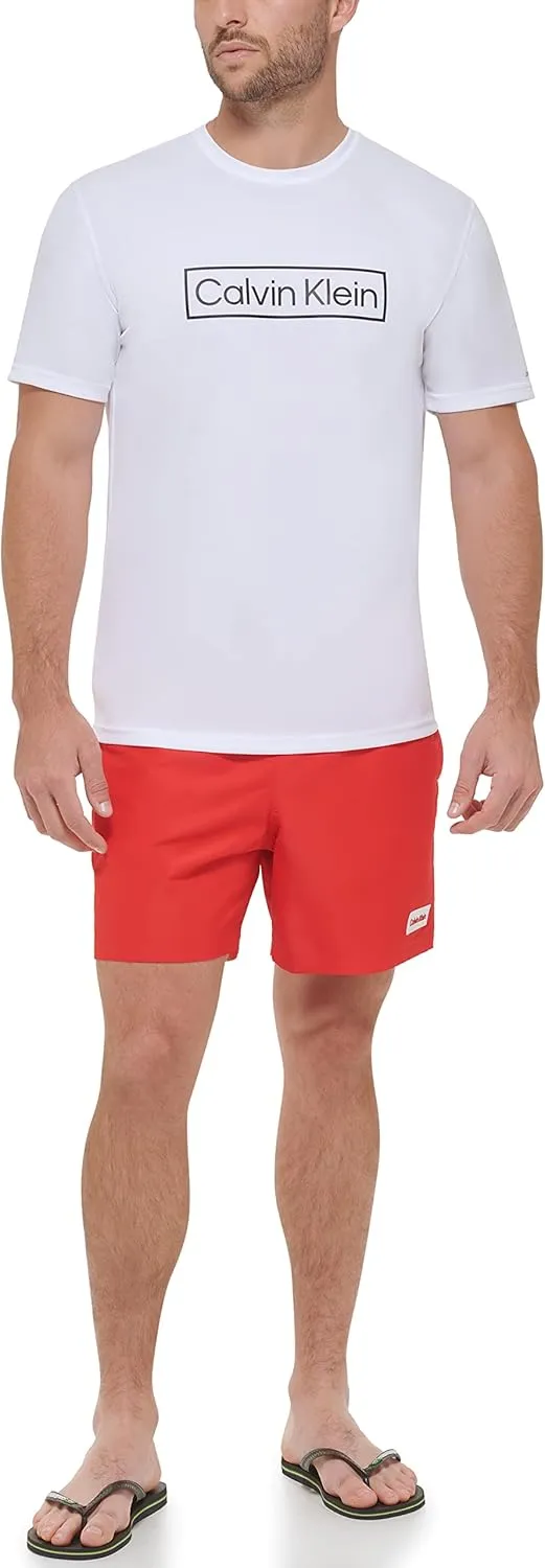 Calvin Klein Men's Standard Light Weight Quick Dry Short Sleeve 40  UPF Protection Active Top