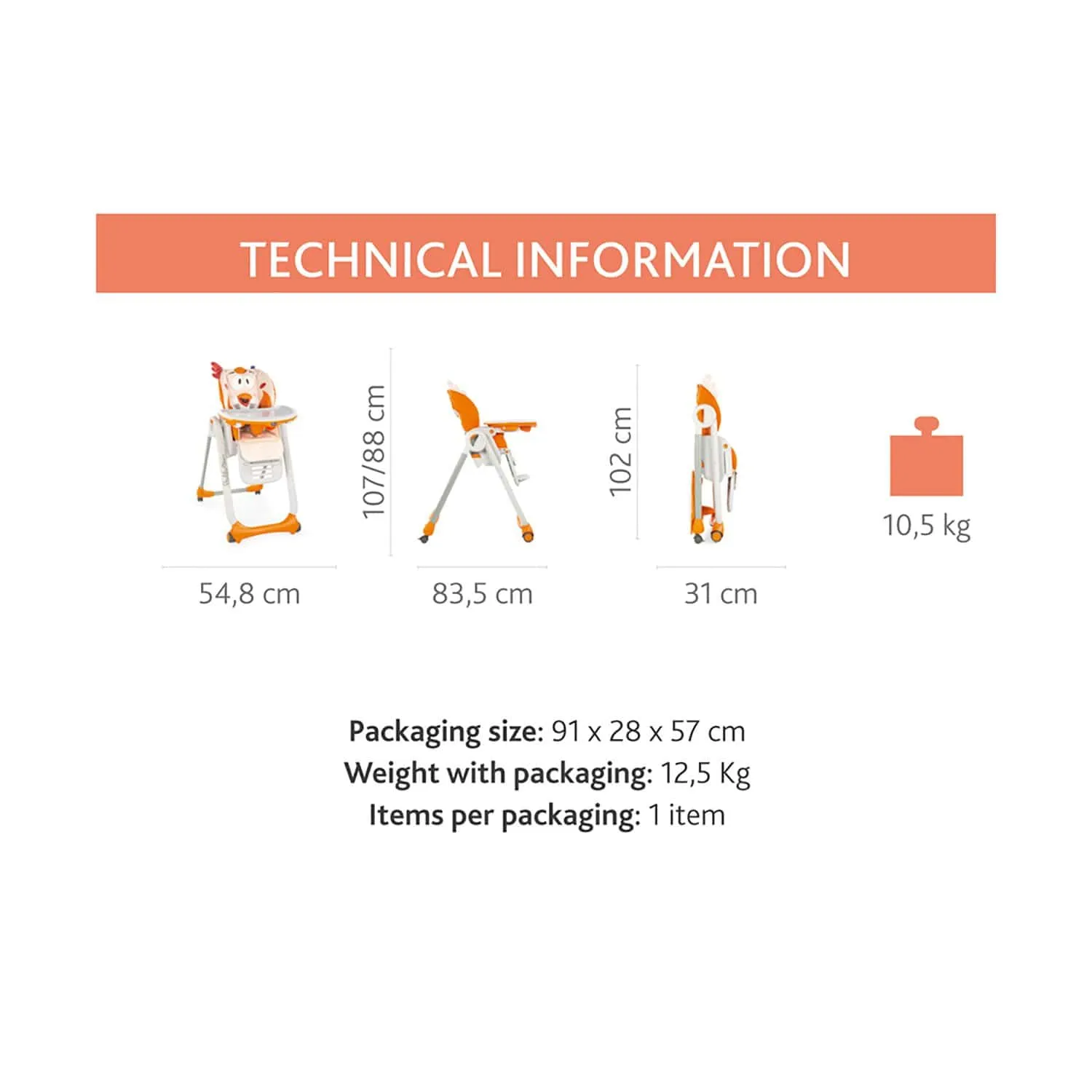 CHICCO POLLY 2 START HIGHCHAIR 0M-3Y MONKEY