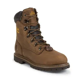 Chippewa Men's 8 Inch Heavy Duty Tough Bark Utility Waterproof Insulated Steel Toe Work Boots - Brown