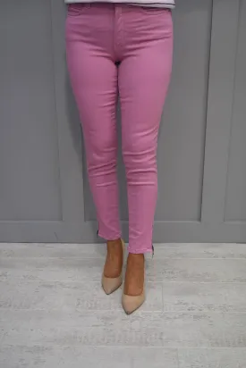 CRO Magic Fit Skinny Mauve Pink 7/8 Length With Side Zip - 5226 525 246