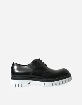 Derby In Spazzolato Calfskin Leather