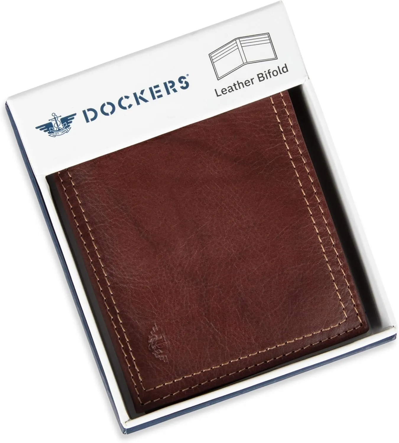 Dockers Men's Bifold Leather Wallet-Thin Slimfold Extra Capacity