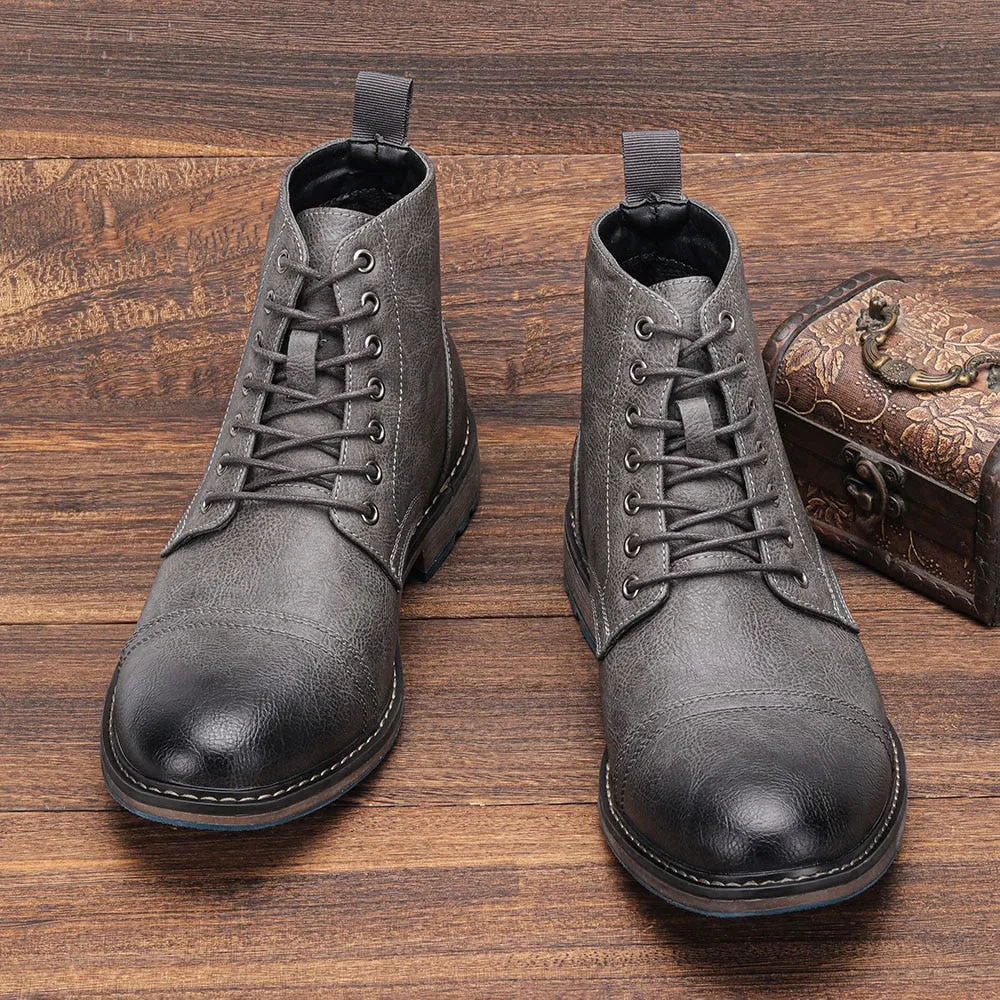 Funki Buys | Boots | Men's Faux Leather Smart Dress Boots