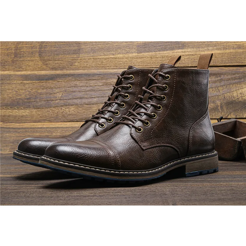 Funki Buys | Boots | Men's Faux Leather Smart Dress Boots