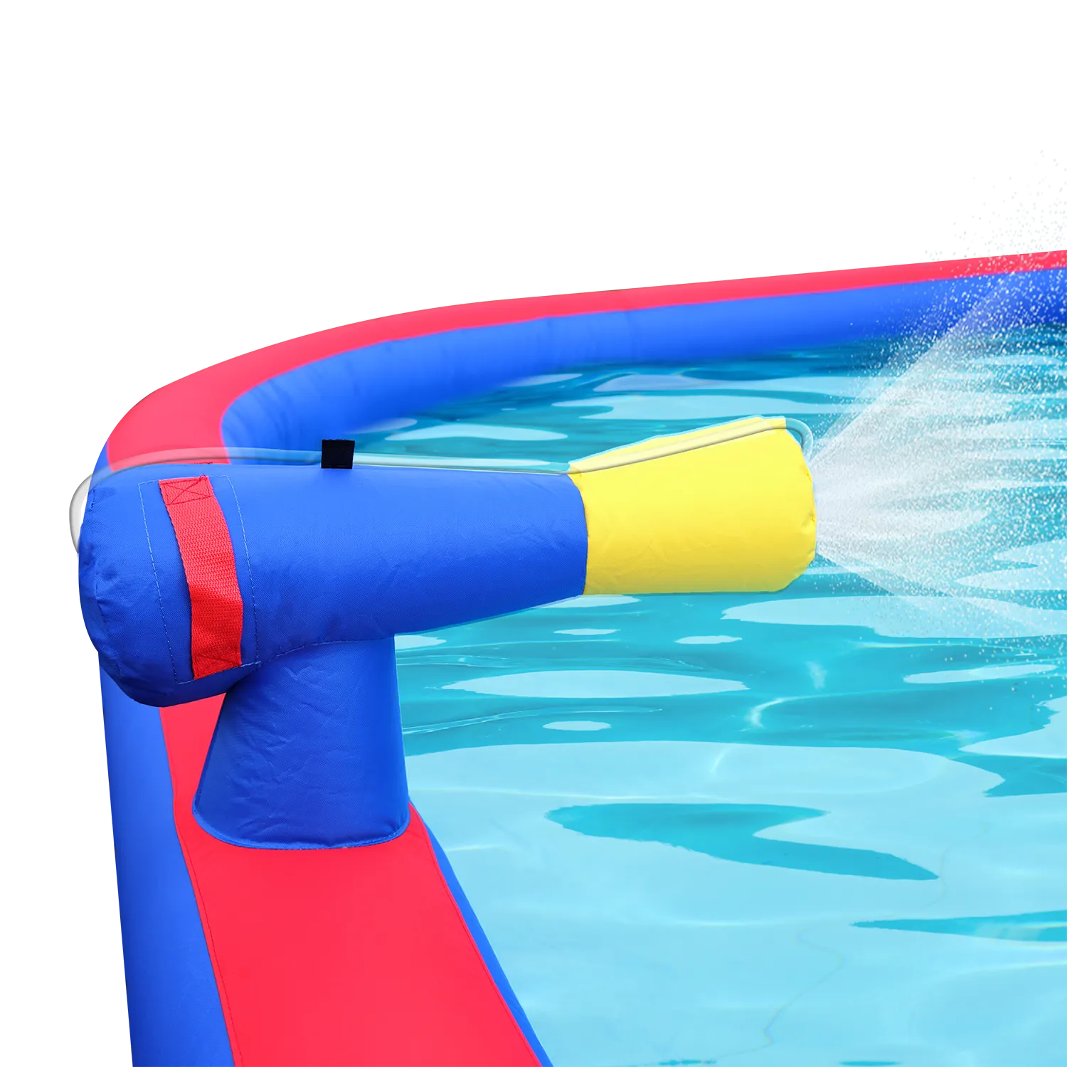 Inflatable Water Park with Large Water Slides and Basketball Hoop