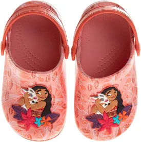 Josmo Kids Moana Clog Sandal Waterproof Slip-On Slides for Girls - Moana and Pua Closed Toe Clogs with Backstrap (Sizes 5-10 Toddlers / 11-12 Little Kids)