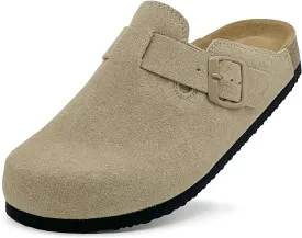 Kids Suede Clogs Boys Girls Sandals Cork Footbed Toddler Slip-on Slippers Indoor Outdoor Cute Sandals Classic Adjustable Buckle