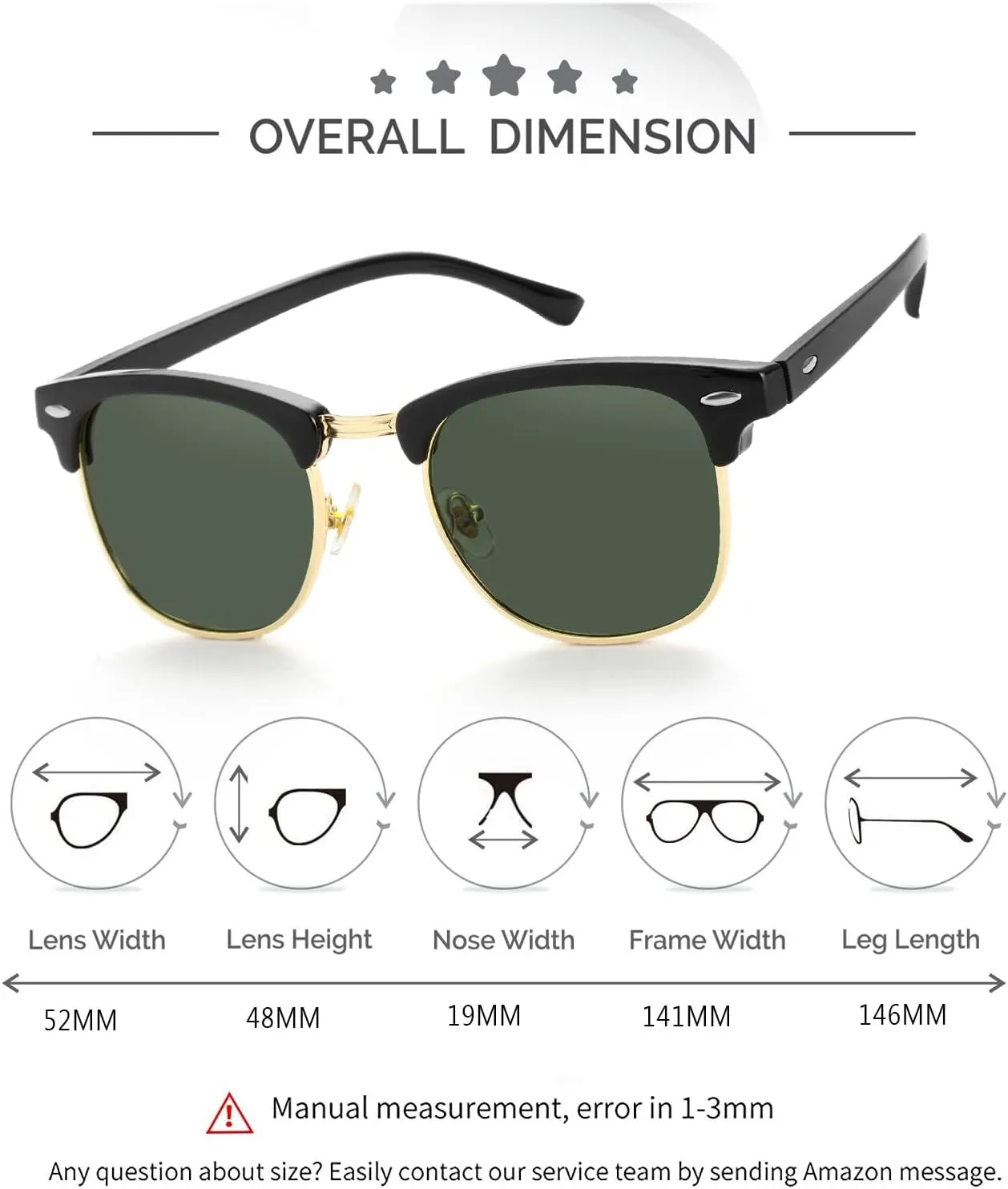 Kursan Classic Semi Rimless Polarized Sunglasses for Men Women Sports Sun Glasses