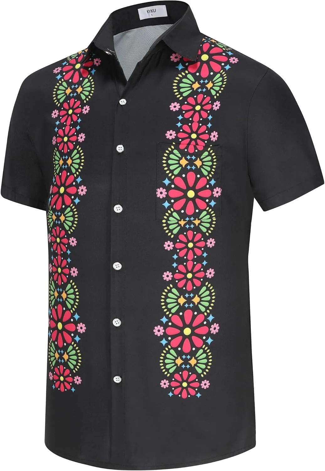 KYKU Mexico Shirt for Men Funny Beach Shirts Hawaiian Button Down Short Sleeve