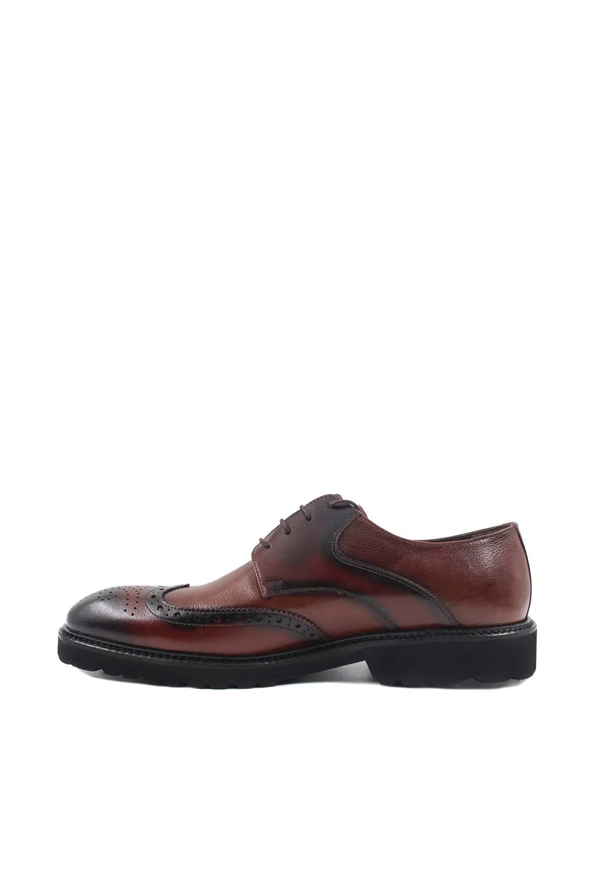 Men's Brown Leather Brogue Dress Shoes - Wessi