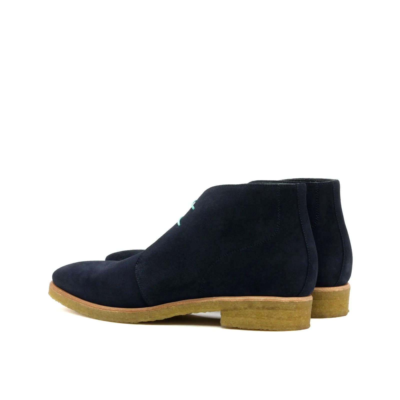 Men's Chukka Leather Boots Wide Plus Size Blue 3587