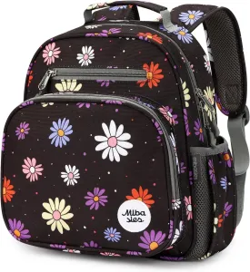 mibasies Toddler Backpack for Girls 2-4: Preschool Kindergarten Backpack - Cute Kids Backpacks for Girls - Daisy Black