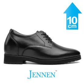 Mr. Orwell 10cm | 4 inches Black Leather Height Increasing Dress Shoes for Men