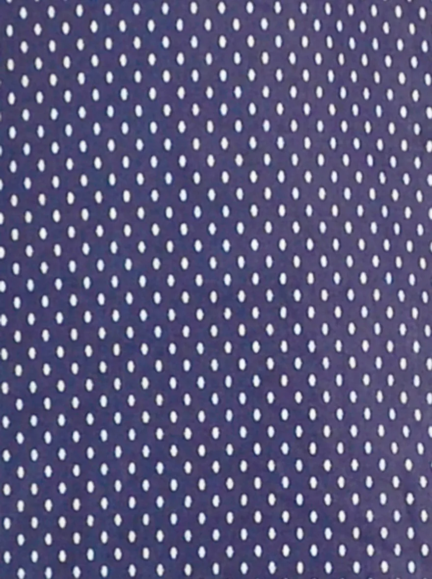 Navy Blue Printed Regular Fit Formal Shirt | Greenfibre