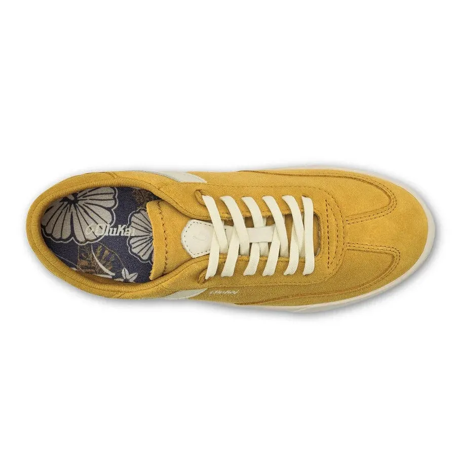Olukai Women's Hā’upu Leather Sneakers- Mustard/Off White