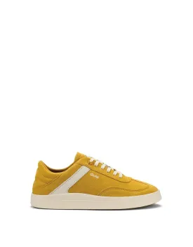 Olukai Women's Hā’upu Leather Sneakers- Mustard/Off White