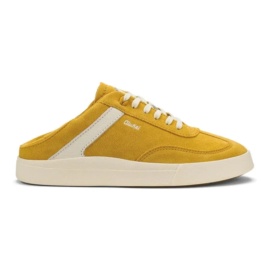 Olukai Women's Hā’upu Leather Sneakers- Mustard/Off White