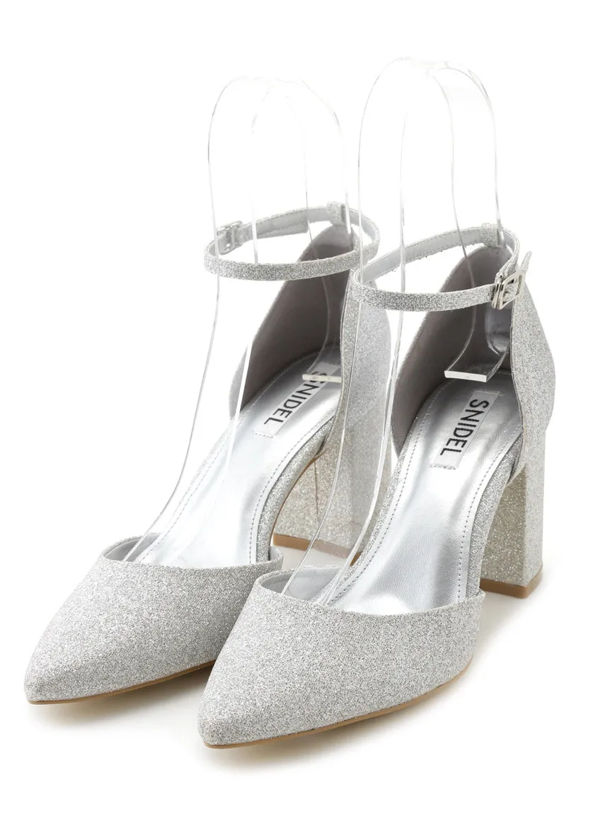 Pointed Toe Ankle Strap Heel Shoes
