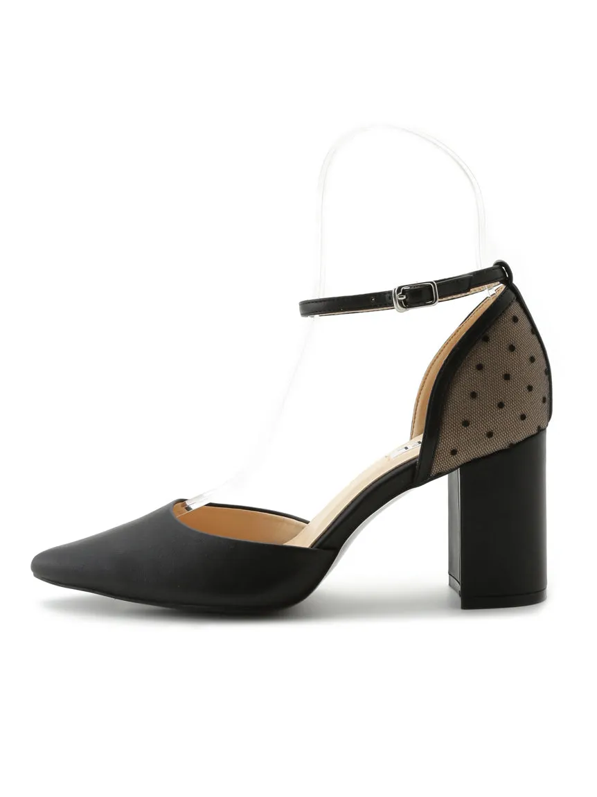 Pointed Toe Ankle Strap Heel Shoes