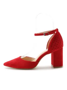 Pointed Toe Ankle Strap Heel Shoes
