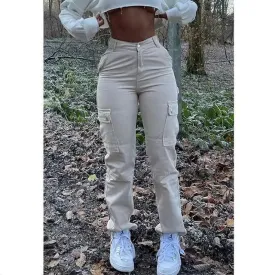 RebelFit High-Waist Cargo Jeans – Slim, Edgy, and Made to Rule