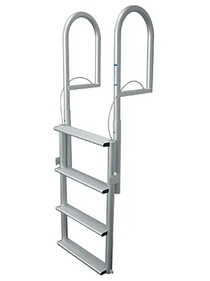 Retractable Sliding Dock Lift Ladder - Wide 4" Step