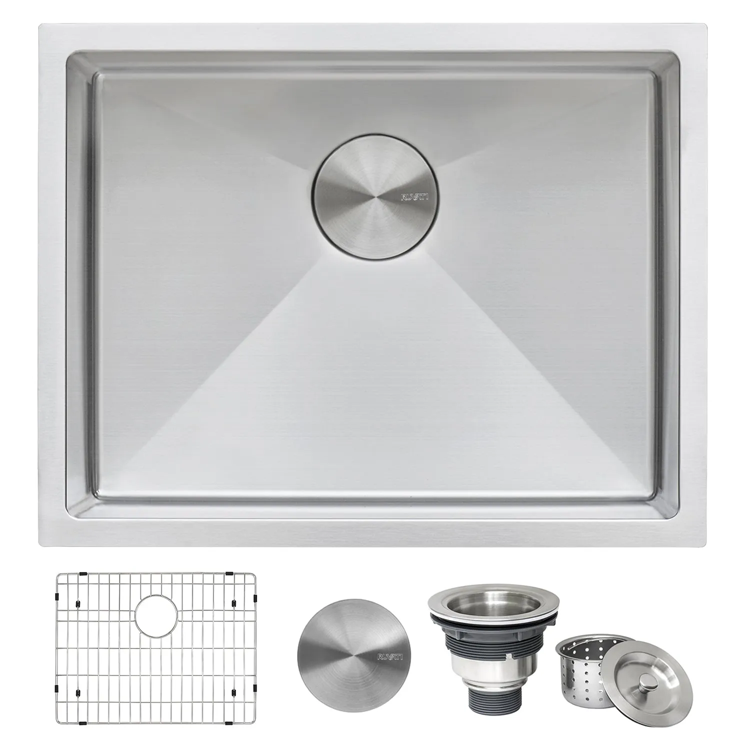 Ruvati 23" x 18" x 12" Deep Laundry Utility Sink Tight Radius Undermount 16 Gauge Stainless Steel - RVU6125