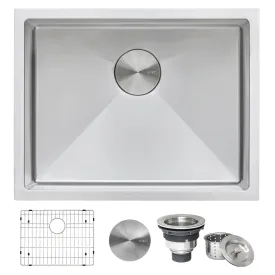 Ruvati 23" x 18" x 12" Deep Laundry Utility Sink Tight Radius Undermount 16 Gauge Stainless Steel - RVU6125