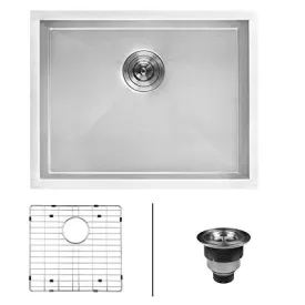 Ruvati 24″ x 18″ x 13″ Deep Laundry Utility Sink Undermount 16 Gauge Stainless Steel RVU6124