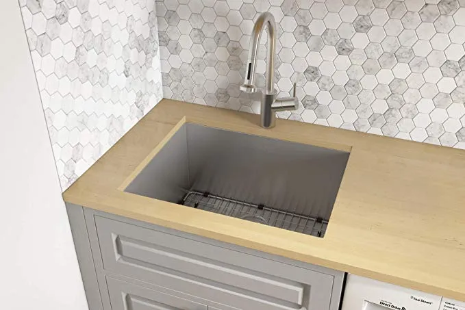 Ruvati 24″ x 18″ x 13″ Deep Laundry Utility Sink Undermount 16 Gauge Stainless Steel RVU6124