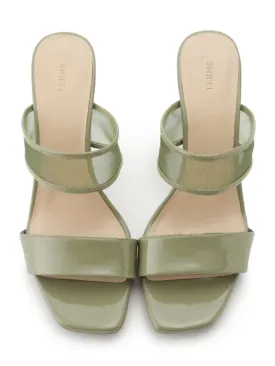 Sheer Slip Heeled Mule Sandals