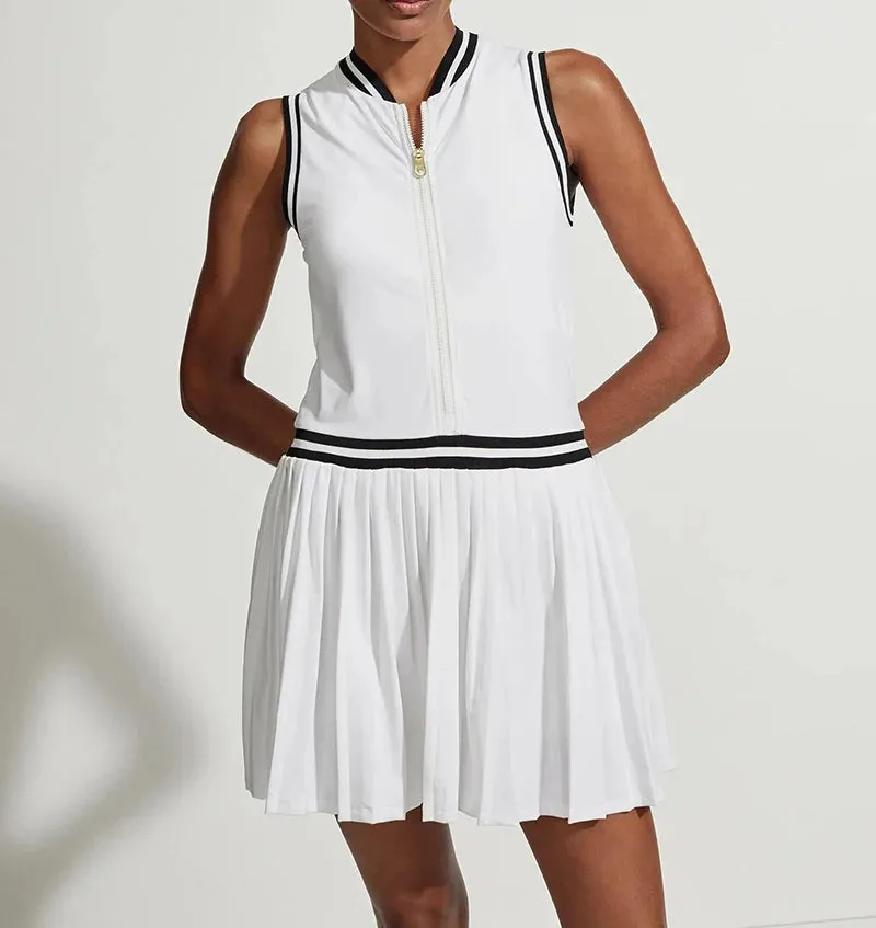 Sport Dress with Shorts - Women’s Tennis & Golf Outfit, Sleeveless with Zipper
