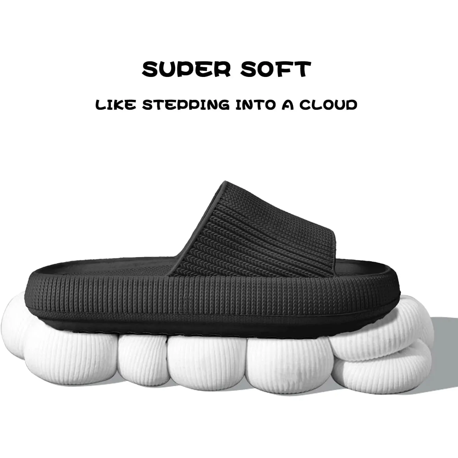 SROTER Cloud Sliders Non-Slip Soft Flip Flops for Men and Women – Thick Sole Shower Bathroom Slippers