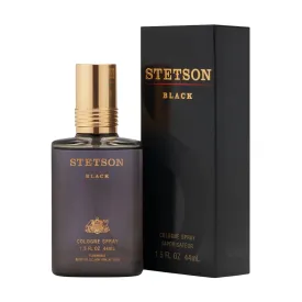 Stetson Black - Cologne for Men - Woody, Dark and Spicy Scent with Fragrance Notes of Sandalwood, Spices, and Suede - 1.5 Fl Oz