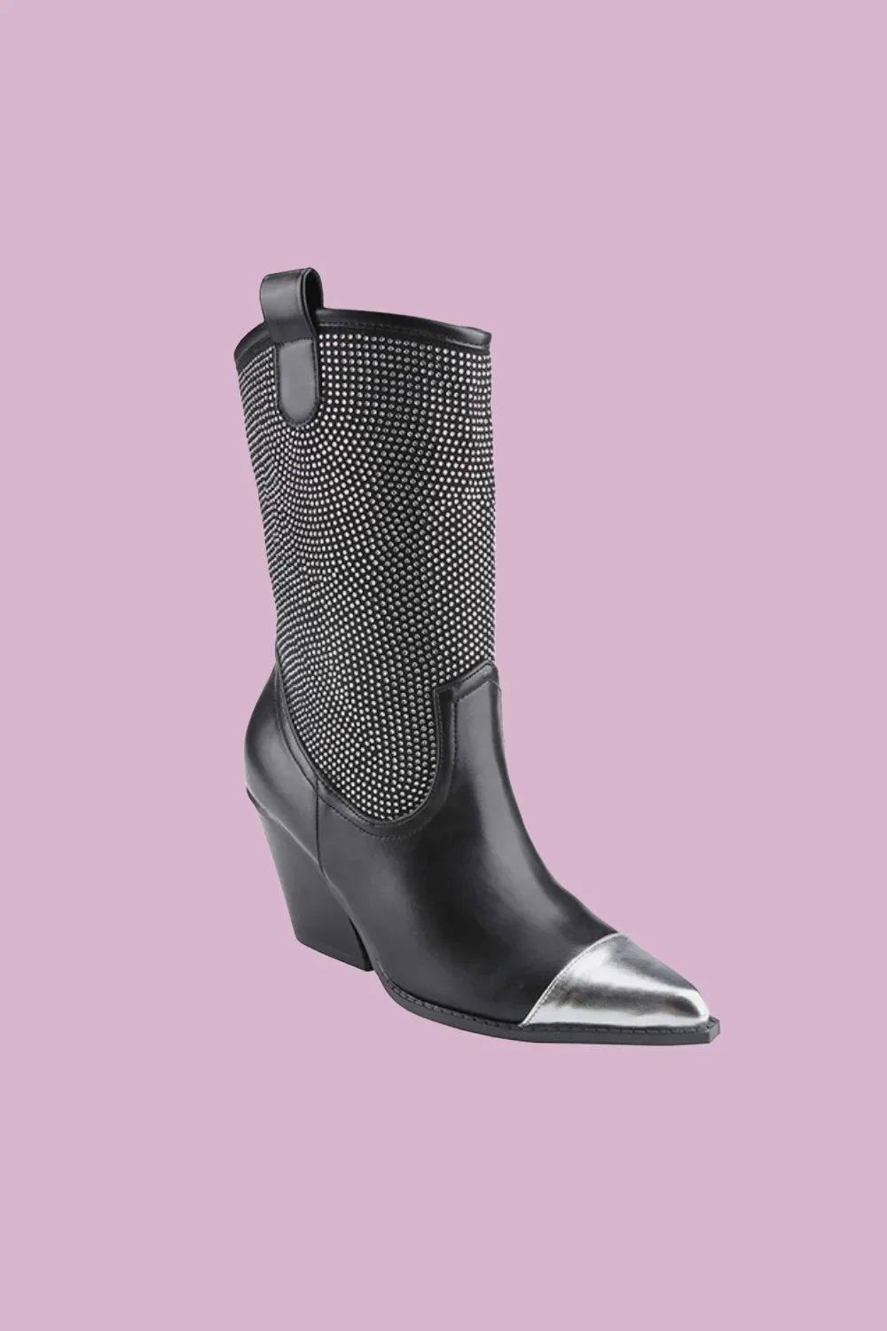 Weeboo Chunky Heel Rhinestone Western Cowboy Boots