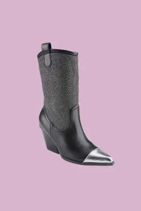 Weeboo Chunky Heel Rhinestone Western Cowboy Boots